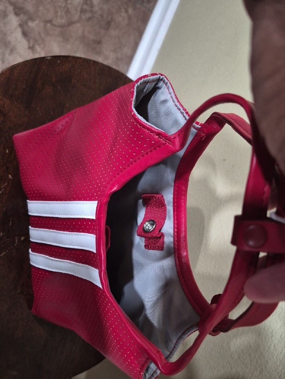 Adidas Mini Perforated Pu Tote, Red/White - Picture 4 of 4